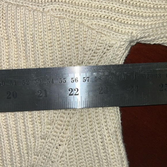 Rag & Bone Sonny Sweater Hoodie Large chunky Knit Crop fisherman Knit Cream - Picture 2 of 8